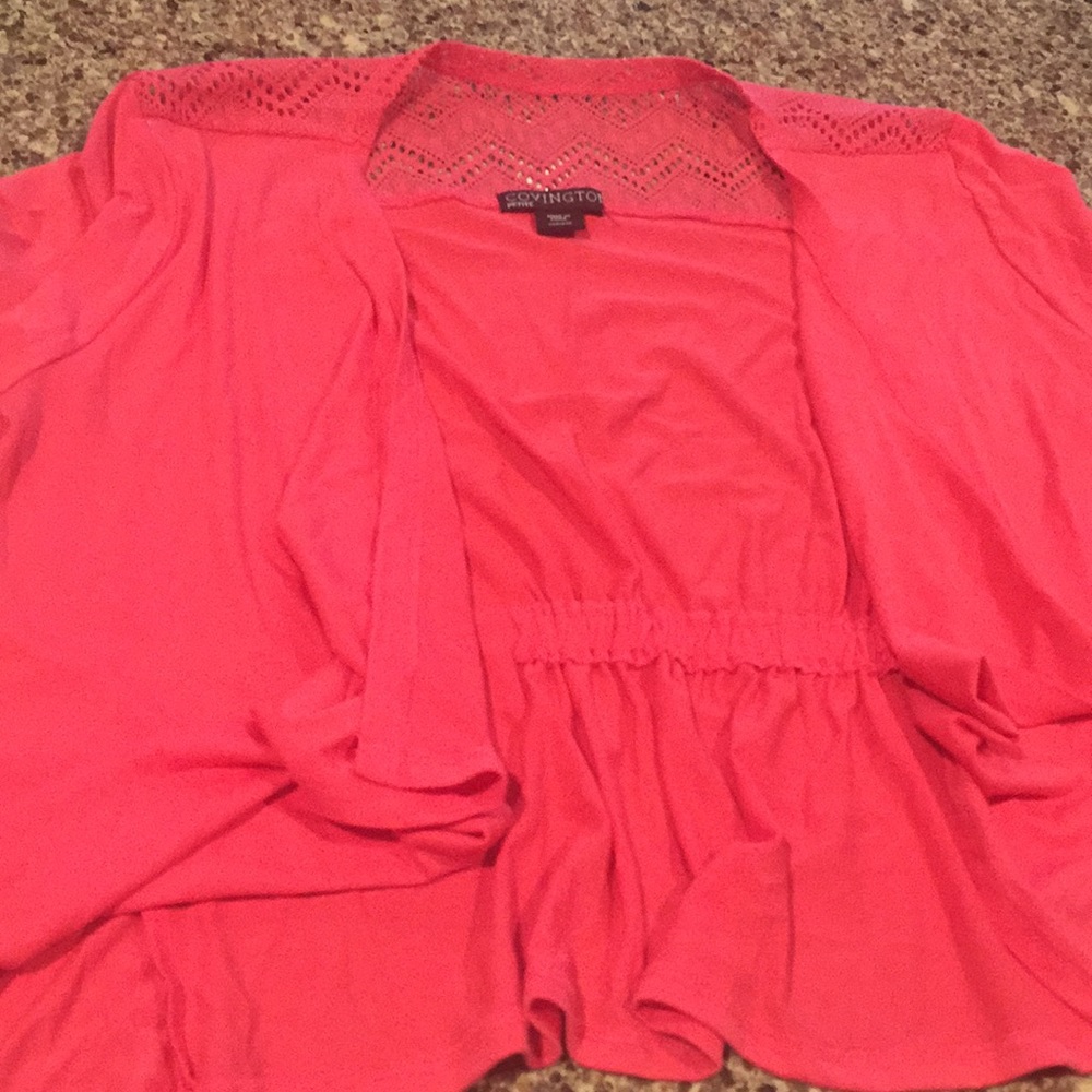 Covington pink shrug petite xl
